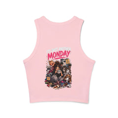 Racer Tank — 'Mama Fuel' & 'It's Just Another Monday' Graphic Women's Crop Tank