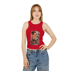 Racer Tank — 'Mama Fuel' & 'It's Just Another Monday' Graphic Women's Crop Tank