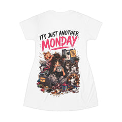 Mama Fuel T-Shirt Dress — "It's Just Another Monday" Graphic