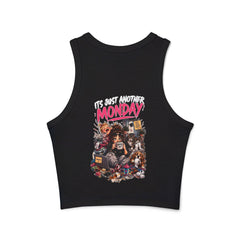 Racer Tank — 'Mama Fuel' & 'It's Just Another Monday' Graphic Women's Crop Tank