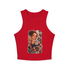 Racer Tank — 'Mama Fuel' & 'It's Just Another Monday' Graphic Women's Crop Tank