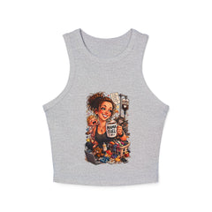 Racer Tank — 'Mama Fuel' & 'It's Just Another Monday' Graphic Women's Crop Tank