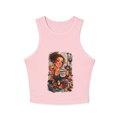 Racer Tank — 'Mama Fuel' & 'It's Just Another Monday' Graphic Women's Crop Tank