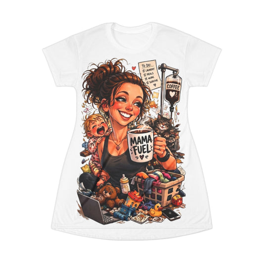 Mama Fuel T-Shirt Dress — "It's Just Another Monday" Graphic