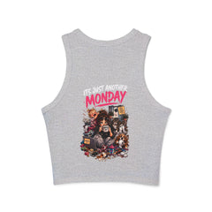 Racer Tank — 'Mama Fuel' & 'It's Just Another Monday' Graphic Women's Crop Tank