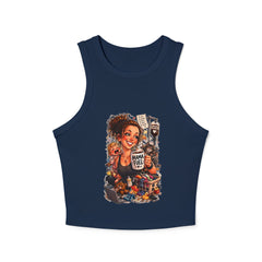 Racer Tank — 'Mama Fuel' & 'It's Just Another Monday' Graphic Women's Crop Tank