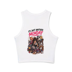 Racer Tank — 'Mama Fuel' & 'It's Just Another Monday' Graphic Women's Crop Tank