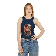 Racer Tank — 'Mama Fuel' & 'It's Just Another Monday' Graphic Women's Crop Tank