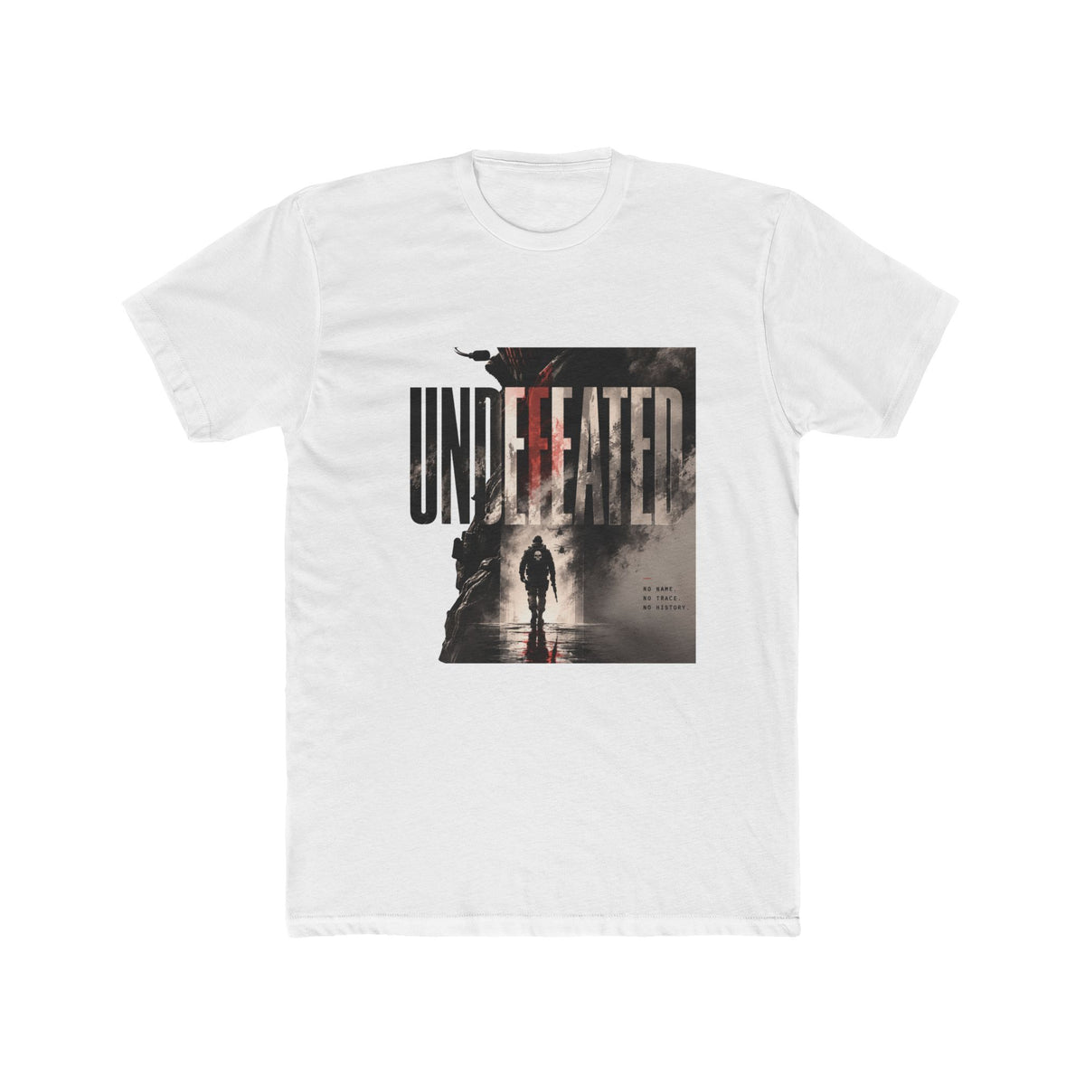 Undefeated Graphic Tee — Motivational Soldier Silhouette Shirt