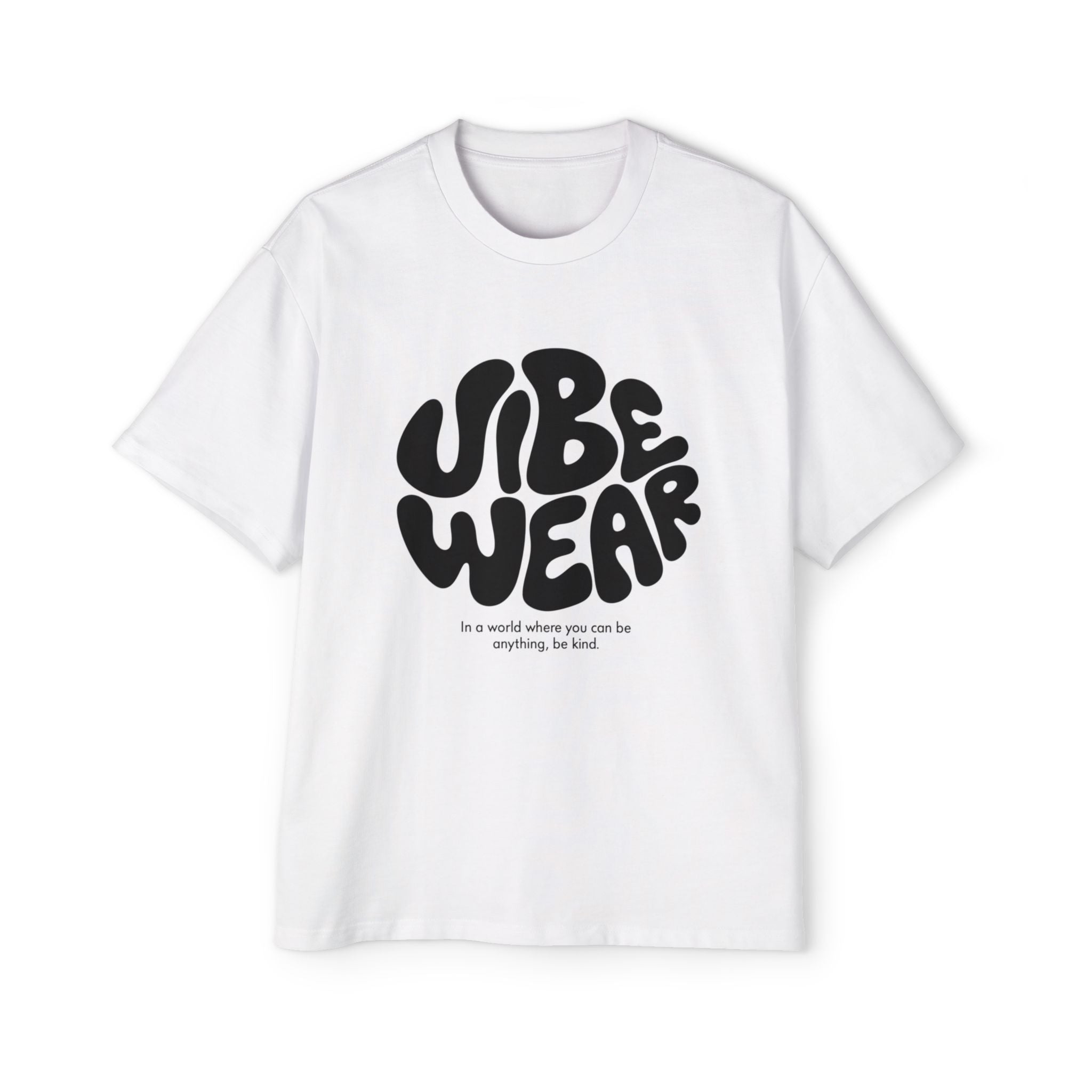Vibe Wear Graphic Tee — Retro Bubble Logo Men’s Oversized T‑Shirt