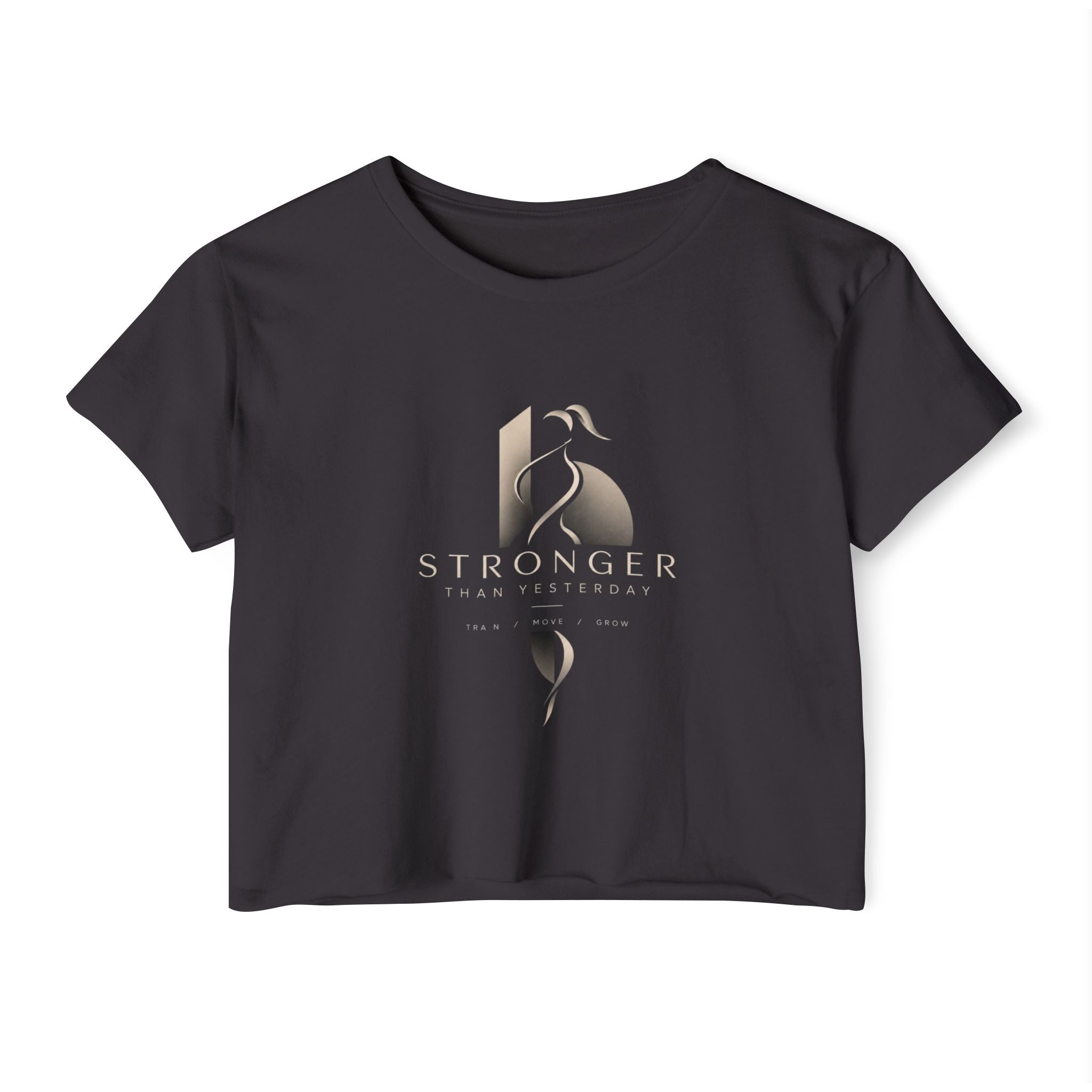 Stronger Than Yesterday Crop Top — Women's Motivational Festival Tee